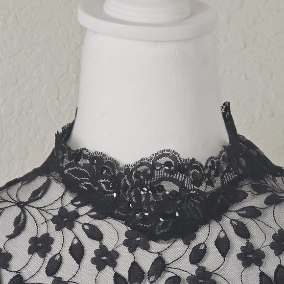 Vintage The Gilberts for Tally NY Black Lace & Taffeta Bubble Hem Cocktail Dress - Picture 5 of 16